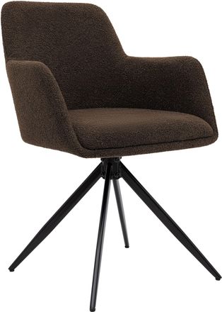 Clp Silla De Comedor Olema De Tejido De Peluche Marr&oacute;n