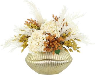 Creative Displays Inc. Handmade Astilbe & Pomegranate Fall Arrangement In A Glass Pumpkin Vase