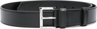 Prada Triangle-Logo Leather Belt - Mens - Leather