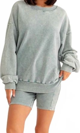 Le Lis Blanc Deux Ashten Mineral Wash Biker Set In Sage