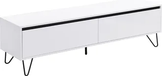 Pascal Morabito Mueble TV con 2 puertas de MDF y acero - Blanco y negro - ABUJA de Pascal Morabito