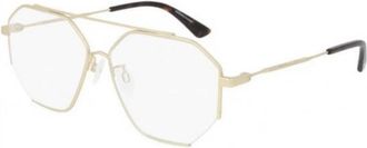 Alexander McQueen Mc Q Zonnebril Zwart Rond Frame - unisex - Brillen - Geel - 55 MM - Accessoires