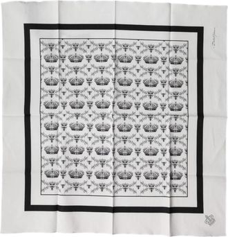 Dolce & Gabbana Klassieke Katoenen Vierkante Foulard Sjaal - Heren - Sjaals - Wit - ONE Size - Katoen - Accessoires