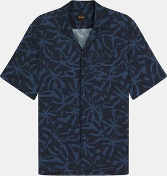 HUGO BOSS Mens BOSS Orange Rayer Mens Short Sleeve Shirt - Dark Blue 404 - Navy - Size: 38/Regular