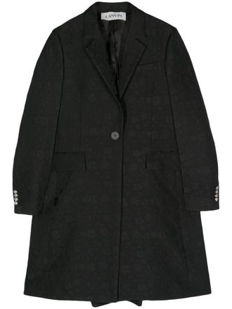 コート LANVIN Woman Coat Black RWCO00315758A23 10 LANVIN HIVER 2003 Black Alpaca Linen Wool Zip Jacket w Knit