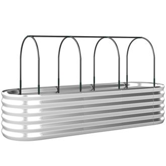 OUTSUNNY Jardinera con invernadero 200x60x103 cm plata