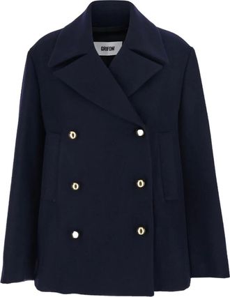 Mauro Grifoni Dames, Jassen, Blauw, Maat: XS Wol