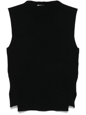 Victoria Beckham ribbed-knit vest - women - Viscose - L - Black