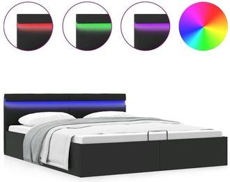 vidaXL Vidaxl - Giroletto Contenitore Idraulico led Nero Similpelle 160x200 cm