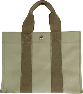 Herm&egrave;s Beige Canvas Bora Bora Pm Tote (Authentic Pre-Loved)