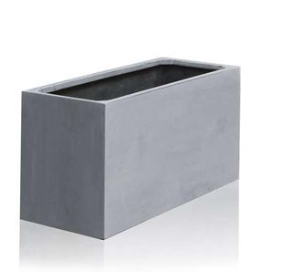 PRIMROSE Poly Terrazzo Stone Black Outdoor Trough Planter Pot 90 Litre 80cm