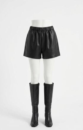 Z Supply Tia Faux Leather Short In Black