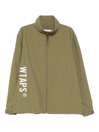 Wtaps logo-print windbreaker - Groen
