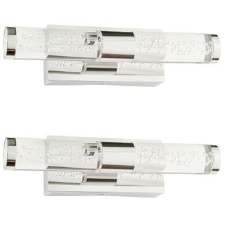 Loops 2 PACK LED Bathroom Twin Wall Light 2x 3W Warm White IP44 Modern Slim Strip Lamp