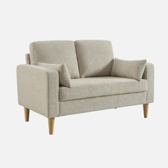 Sweeek Sof&aacute; De Madera De Hevea Y Tela Chenilla, 2 Plazas