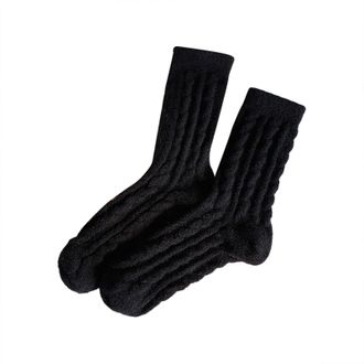Generic Womens Velvet Thickened Sleeping Socks Autumn And Winter Floor Socks Winter Sleeping Socks for Indoor Outdoor Home Matching Shoes Boots (Black, One Si