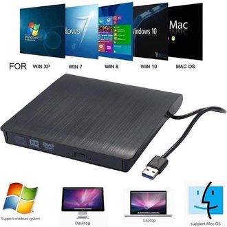 Trade Shop Trade Shop - Reproductor De Grabadora Dvd-rw Externo Para Computadora Port&aacute;til Usb 3.0 Port&aacute;til Q-t96