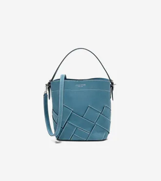 Cole Haan Womens Alexandria Small Bucket Crossbody Bag - Medium Blue