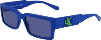 Calvin Klein Rechthoekige Zonnebril - Heren - Zonnebrillen - Blauw - ONE Size - Accessoires
