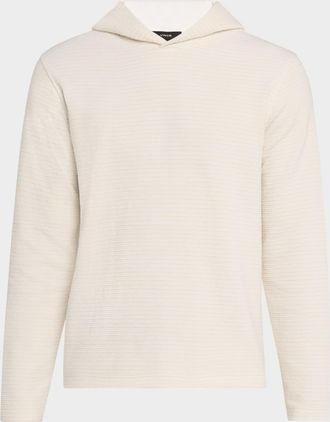 Vince Mens Double-Face Textured Hoodie