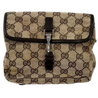 Gucci Pre-owned Belt Bags, male, Beige, Size: ONE SIZE Pre-owned Canvas Waist Bag