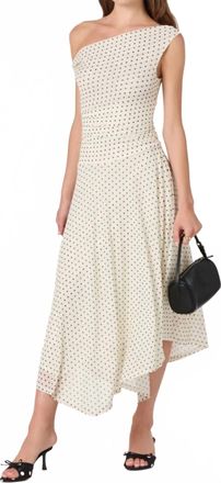 Astr Nola Midi Dress In White Polka