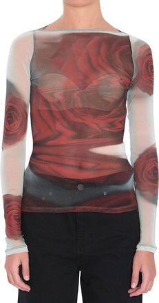 Jean Paul Gaultier Long-Sleeve Semi-Sheer Top
