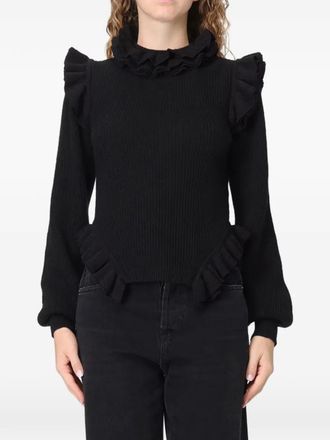 Twin-Set Maglione con ruches - Nero