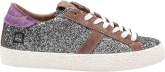 D.A.T.E. D. A.T. E. Hill Low Sneakers In Gunmetal Glitter