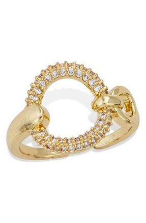 Savvy Cie Jewels Open Oval Cubic Zirconia Ring in Yellow at Nordstrom Rack, Size 7