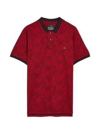 Vivienne Westwood Red Silk and Nylon Crew Neck Polo
