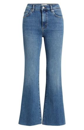 Frame Denim The Pixie Icon Raw Hem Flare Leg Jeans in Gossamer at Nordstrom, Size 23P