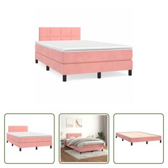 vidaXL Vidaxl Cama Box Spring Con Colch&oacute;n Terciopelo Rosa 120x190 Cm