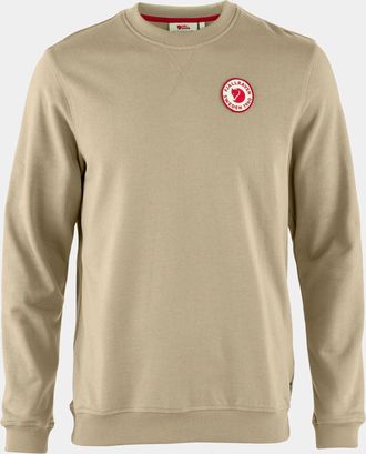 Fj&auml;llr&auml;ven Mens Round Neck Cotton Sweatshirt in Beige - Tan - Size Medium