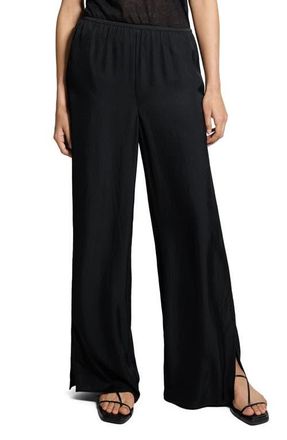 Theory Slit Hem Wide Leg Pants in Black at Nordstrom, Size X-Large