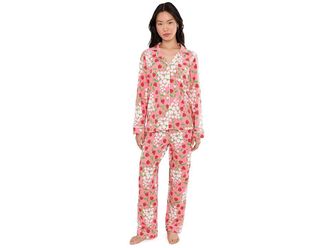 Bedhead Pajamas Long Sleeve Classic PJ Set Womens Pajama Sets Spring Berry : LG (US 12-14), Cotton/Down