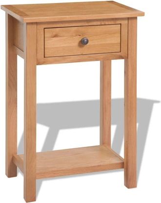 vidaXL Mesa Consola De Madera De Roble Maciza 50x32x75 Cm Vidaxl