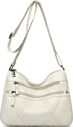 Generic Womens PU Crossbody Bag, Crossbody Tote Bag, Comfortable and Adjustable Shoulder Strap, Applies to Daily Carry, Outings and Commute (White,25 * 11 * 1
