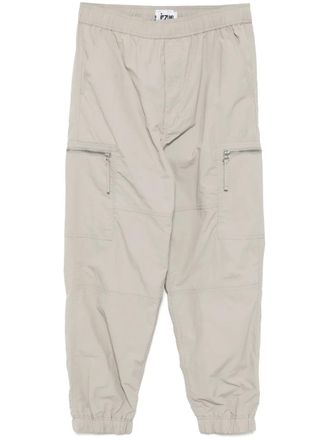Izzue logo-print trousers - Neutrals