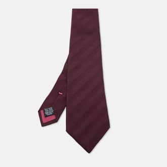 HUGO BOSS Purple Stripe Patterned Silk Tie