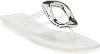 Jeffrey Campbell Linques Flip Flop in Clear-Silver at Nordstrom, Size 11