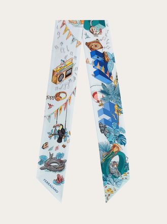 Ferragamo Women Jungle Party print silk mini bandeau Blue