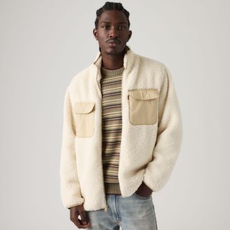 Levi's Campo Sherpa Jacket - Mens - L - Beige / Oatmeal