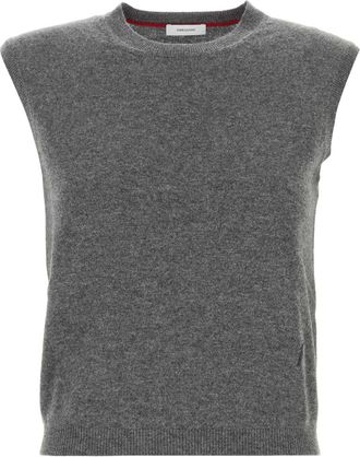 Ferragamo Womens Grey Stretch Cashmere Blend Vest - Size Medium