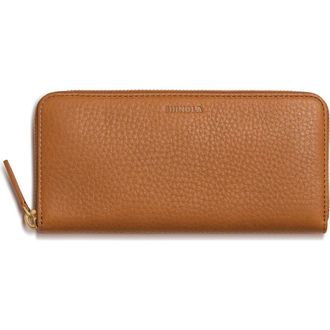 Shinola Continental Pebble Leather Zip Wallet in Tan at Nordstrom
