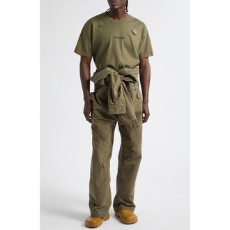 Song for the Mute x Birkenstock The Gardener Crochet Flower Graphic T-Shirt in Overdyed Army Green at Nordstrom, Size X-Large