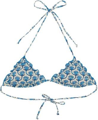 MC2 Saint Barth Blue Printed Bikini Top Swimwear