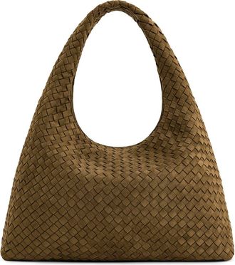 JW PEI Laura Woven Faux Suede Shoulder Bag in Olive Green at Nordstrom