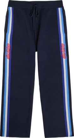Dr&ocirc;le de Monsieur DR&Ocirc;LE DE Monsieur Le Pantalon Maille Striped Merino Wool Track Pants - Navy - XL