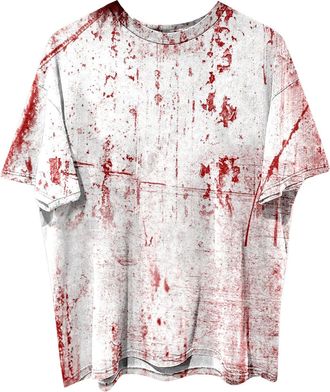 Generic Problem Solved T-Shirt Mens Scary Halloween T-Shirt Men with Blood Splashes Bloody T-Shirts Plus Size with Im Fine Letter Print T-Shirt Bloody Short S